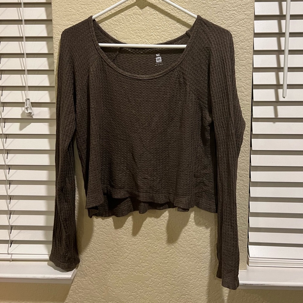Green waffle long sleeve